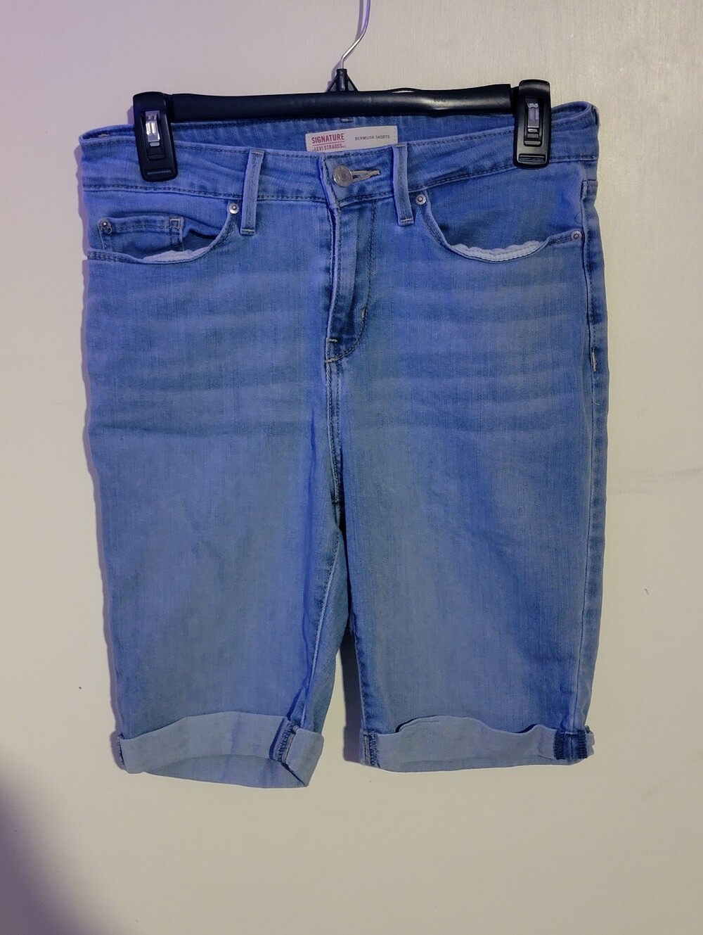 Signature by Levi Strauss Light Blue Denim Bermuda Shorts